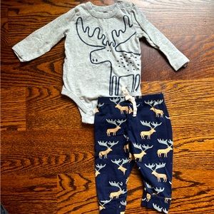 Gap organic moose outfit - 6-12 months
